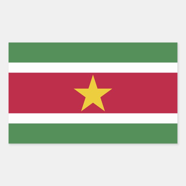 Adesivo Retangular Bandeira do Suriname (Frente)