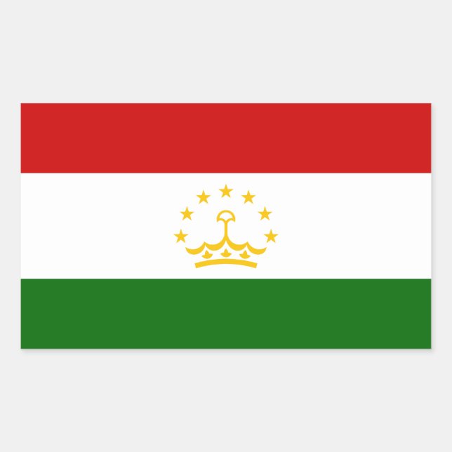 Adesivo Retangular Bandeira do Tajiquistão (Frente)