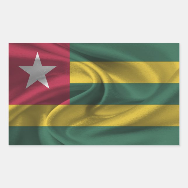 Adesivo Retangular Bandeira do Togo (Frente)