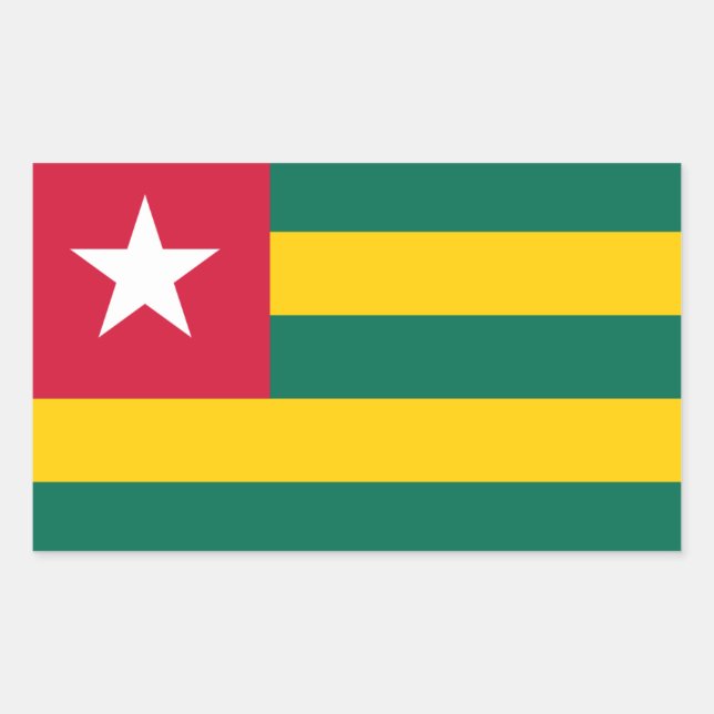 Adesivo Retangular Bandeira do Togo (Frente)