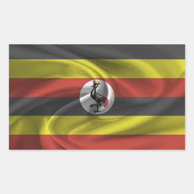 Adesivo Retangular Bandeira do Uganda (Frente)