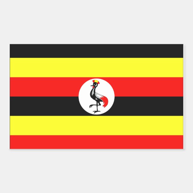 Adesivo Retangular Bandeira do Uganda (Frente)