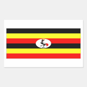 Adesivo Retangular Bandeira do Uganda