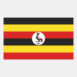 Adesivo Retangular Bandeira do Uganda/Uganda