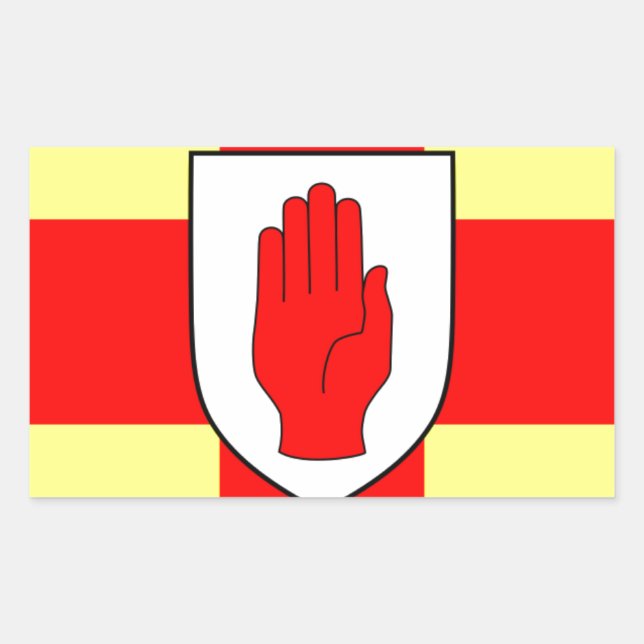 Adesivo Retangular Bandeira do Ulster - Irlanda Norte (Frente)