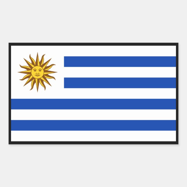 Adesivo Retangular Bandeira do Uruguai (Frente)