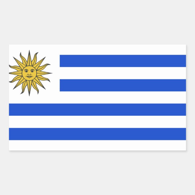Adesivo Retangular Bandeira do Uruguai (Frente)