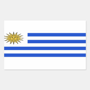 Adesivo Retangular Bandeira do Uruguai