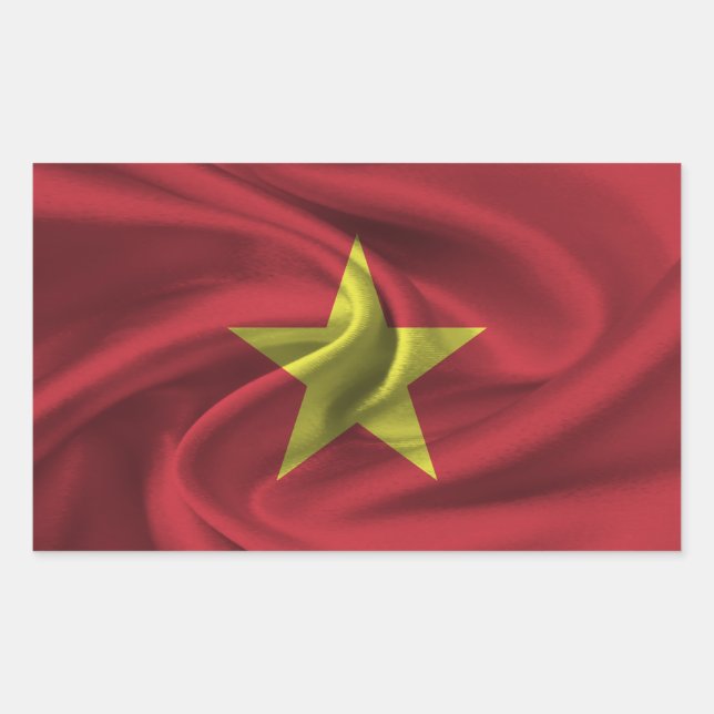 Adesivo Retangular Bandeira do Vietnã (Frente)