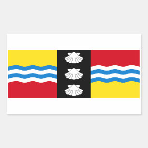 Adesivo Retangular Bandeira do Vinheta Retangular de Bedfordshire