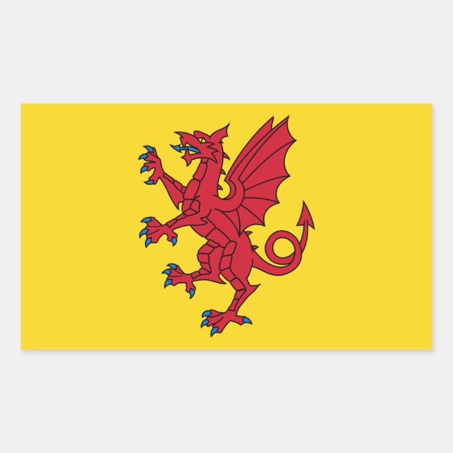 Adesivo Retangular Bandeira do Vinheta Retangular Somerset (Frente)
