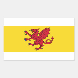 Adesivo Retangular Bandeira do Vinheta Retangular Somerset