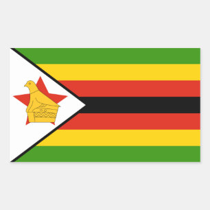Adesivo Retangular Bandeira do Zimbabué