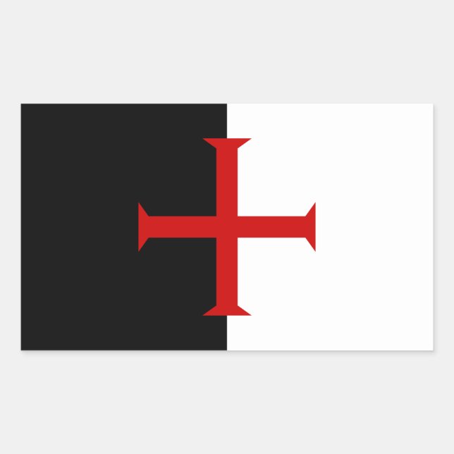 Adesivo Retangular Bandeira dos cavaleiros Templar (Frente)