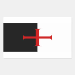 Adesivo Retangular Bandeira dos cavaleiros Templar