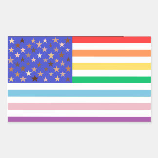 Adesivo Retangular Bandeira dos EUA Bonita