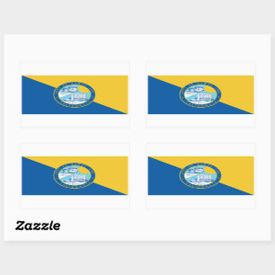 Adesivo Retangular Bandeira dos Papais noeis Ana, Califórnia