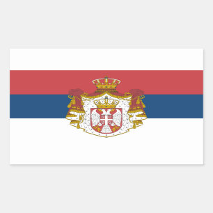Adesivo Retangular Bandeira e Casaco de armas sérvias, Bandeira da S