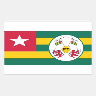 Adesivo Retangular Bandeira e emblema togoleses, Bandeira do Togo