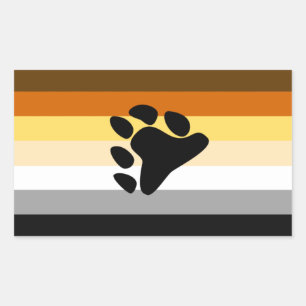 Adesivo Retangular Bandeira e pata do Orgulho Urso