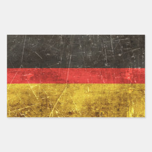 Adesivo Retangular Bandeira envelhecida e riscada do vintage de