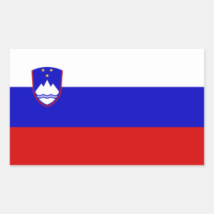 Adesivo Retangular Bandeira eslovena, pavilhão da Eslovênia