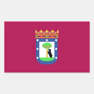 Adesivo Retangular Bandeira Espanha de Madrid (Cidade)