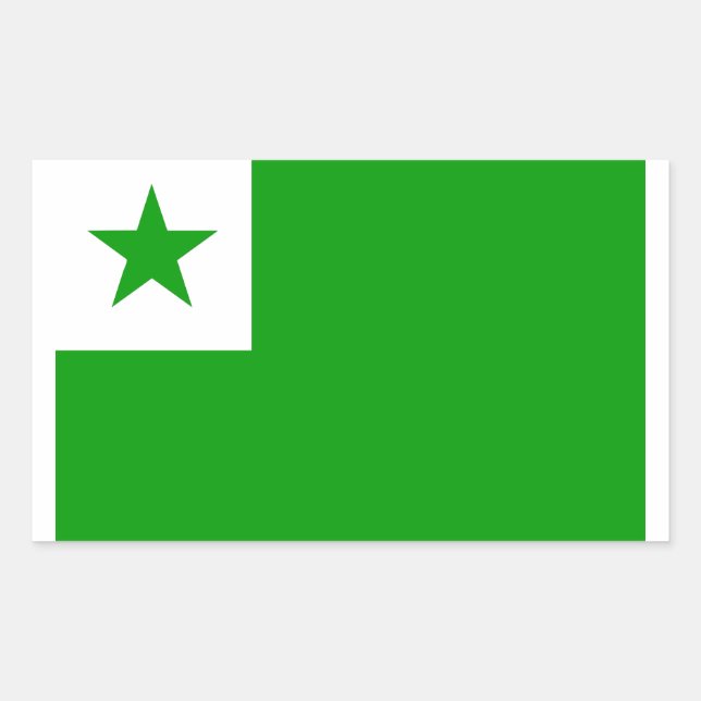 Adesivo Retangular bandeira esperanto (Frente)