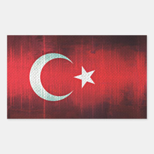 Adesivo Retangular Bandeira Estilizada da Turquia