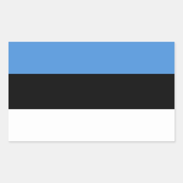Adesivo Retangular Bandeira Estônia/Estônia (Frente)