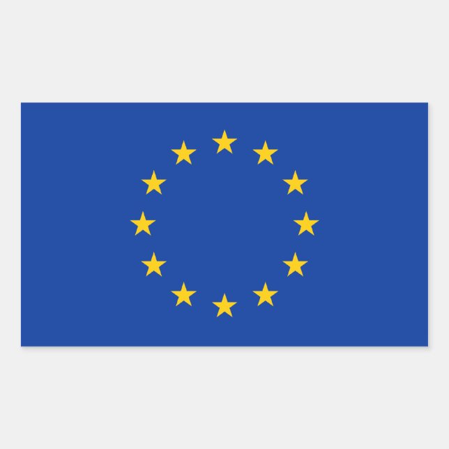 Adesivo Retangular Bandeira Europa/União Europeia (Frente)