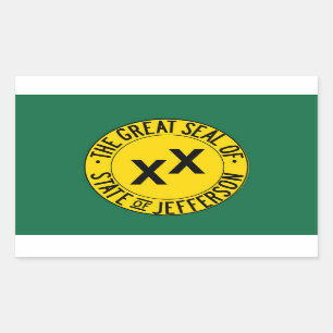 Adesivo Retangular Bandeira excelente do Estado de Jefferson, EUA