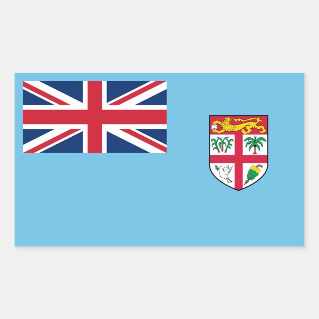 Adesivo Retangular Bandeira Fijiana, Bandeira das Fiji (Frente)