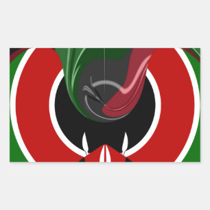 Adesivo Retangular Bandeira Fluid Kenyan