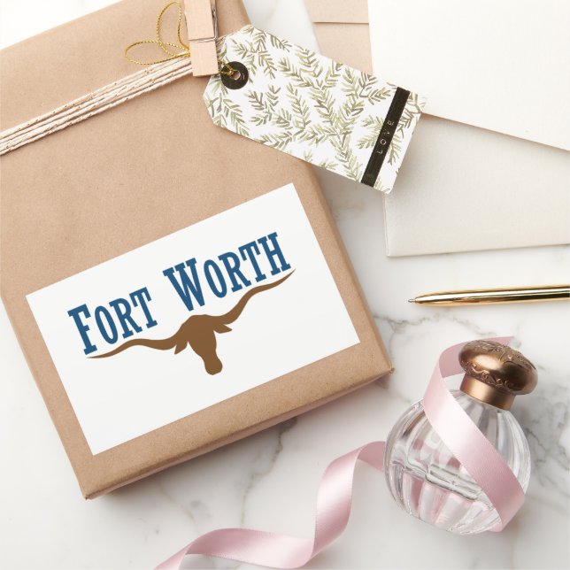 Adesivo Retangular Bandeira Fort Worth (Texas) (Presentear)