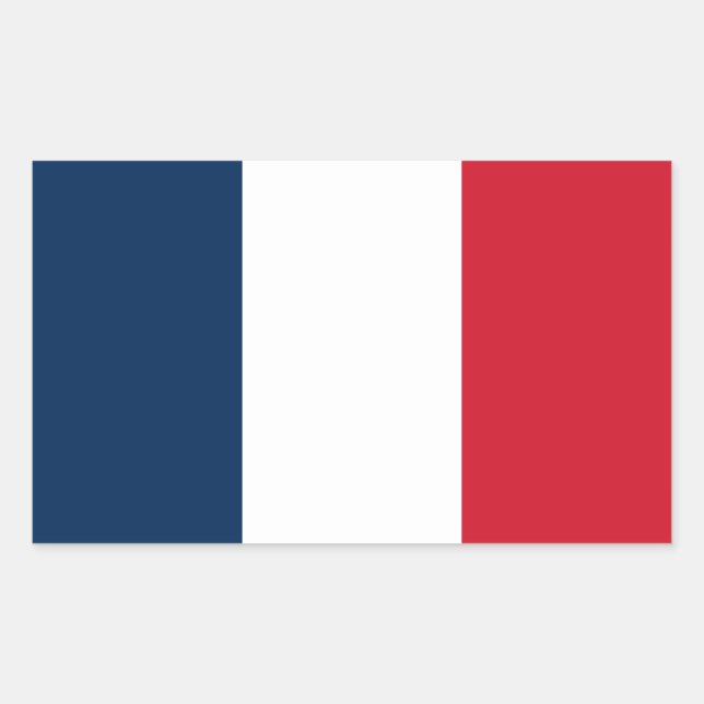 Adesivo Retangular Bandeira francesa (Frente)