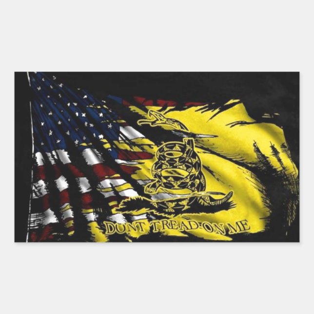 Adesivo Retangular Bandeira Gadsden - Liberdade Ou Morte (Frente)