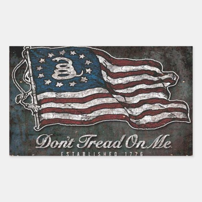 Adesivo Retangular Bandeira Gadsden - Liberdade Ou Morte (Frente)