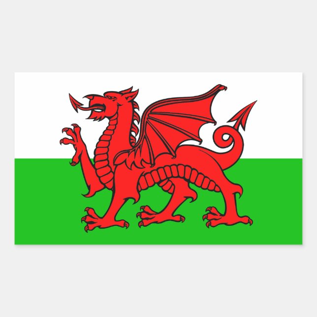 Adesivo Retangular Bandeira galesa (Frente)