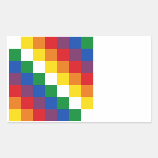 Adesivo Retangular Bandeira Huipala/Wipala. Andean Qulla Suyu. Bolívi (Frente)