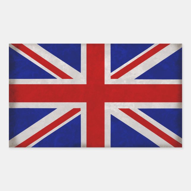 Adesivo Retangular Bandeira Inglesa da Inglaterra texturizada (Frente)