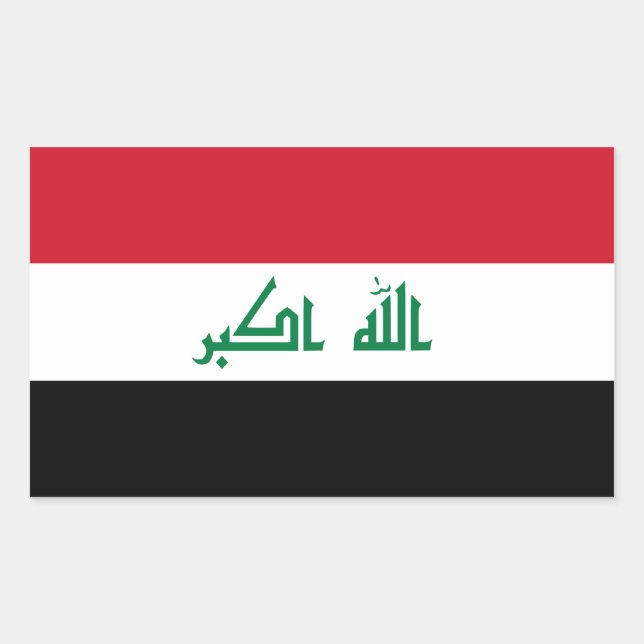 Adesivo Retangular Bandeira Iraque/Iraque. Irak (Frente)