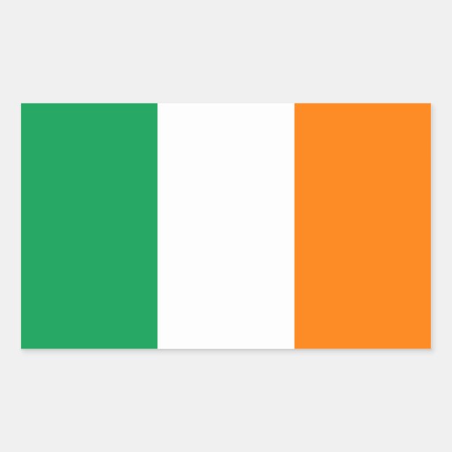 Adesivo Retangular Bandeira Irlanda/Irlanda (Frente)