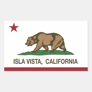 Adesivo Retangular Bandeira Isla Vista do estado de Califórnia