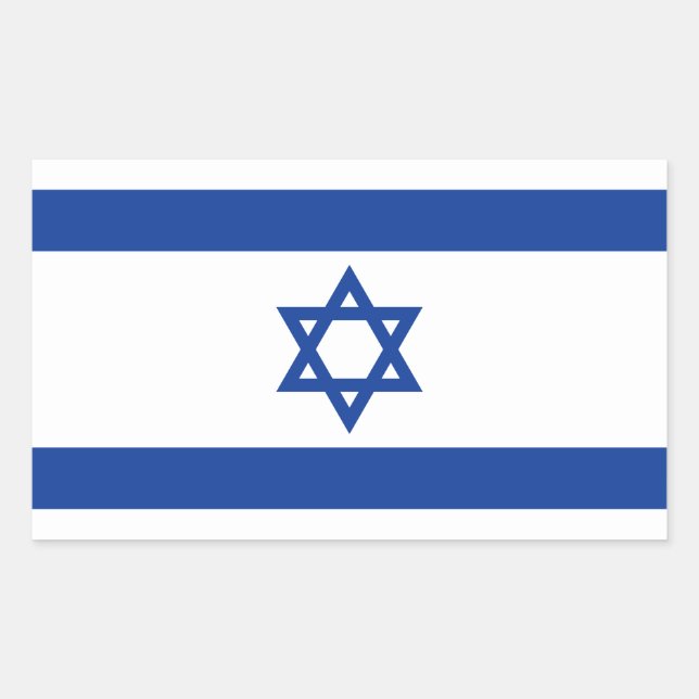 Adesivo Retangular Bandeira israelense do retângulo de Israel (Frente)