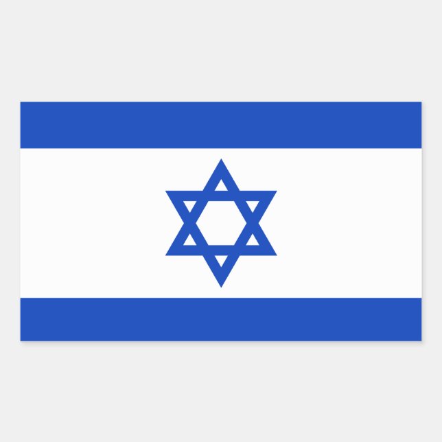 Adesivo Retangular Bandeira israelita (Frente)
