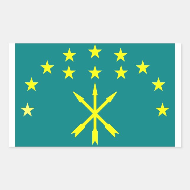 Adesivo Retangular Bandeira israelita Circassiana (Frente)