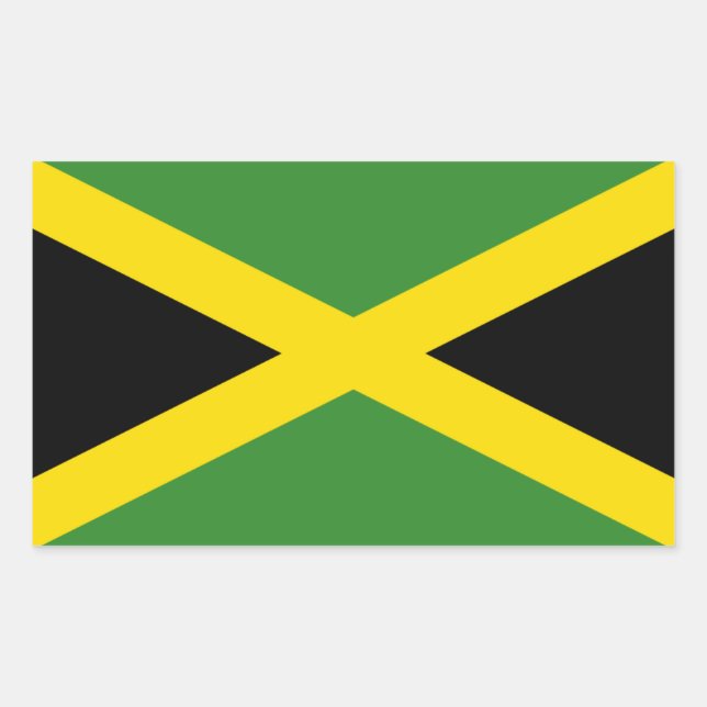 Adesivo Retangular Bandeira Jamaica/Jamaicano (Frente)