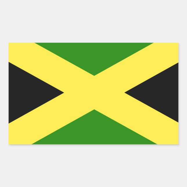 Adesivo Retangular Bandeira jamaicana (Frente)