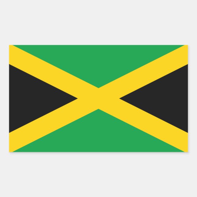 Adesivo Retangular Bandeira jamaicana, Bandeira da Jamaica (Frente)
